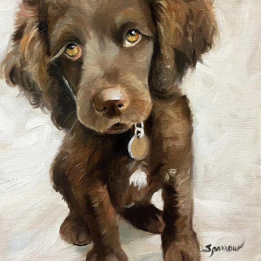 Boykin Spaniel Painting - They Call It Puppy Love by Mary Sparrow Boykin Spaniel Painting - They Call It Puppy Love by Mary Sparrow