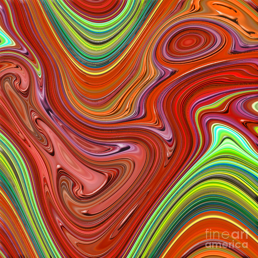 Thick Paint Orange Abstract Digital Art by Melissa A Benson