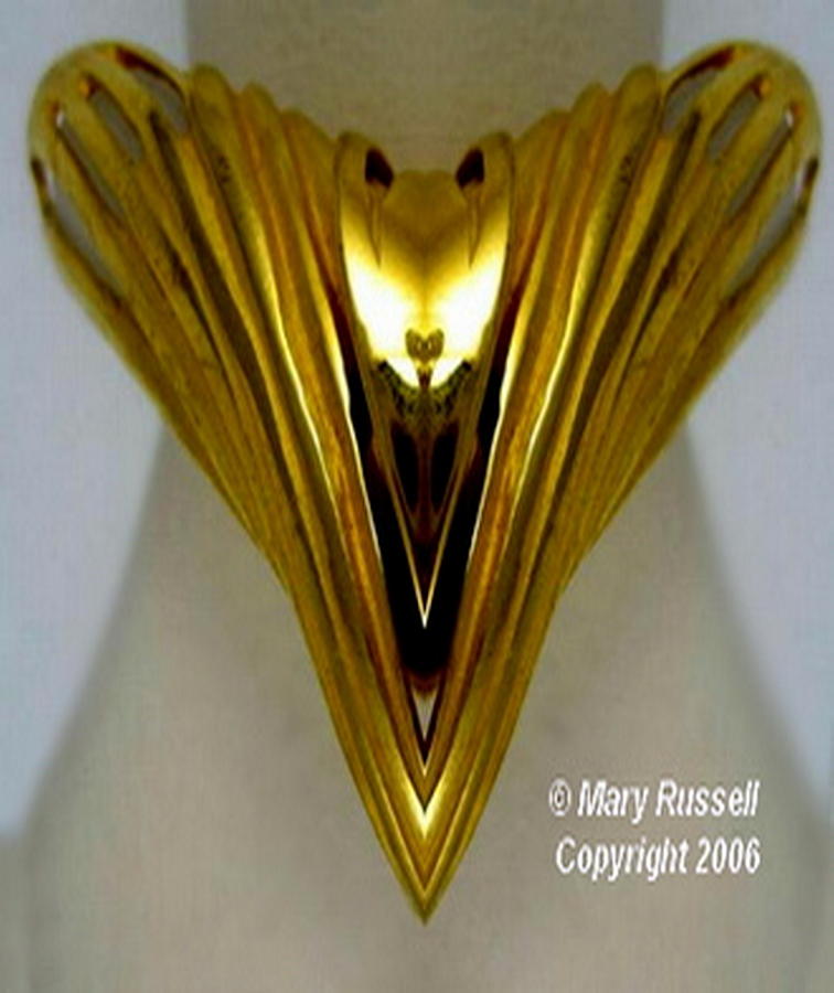 Thin Gold Heart Pendant Digital Art by Mary Russell