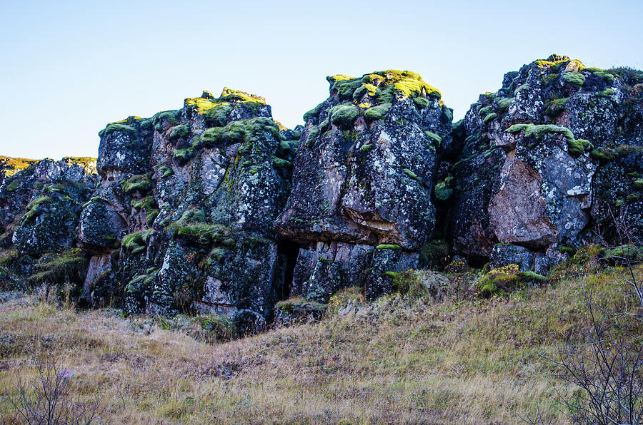 Thingvellir Pseudo Easter Island Stones Photograph by Deborah Smolinske