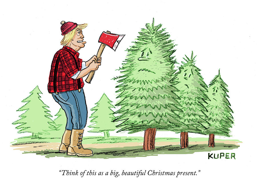 Think of this as a big, beautiful Christmas present Drawing by Peter Kuper