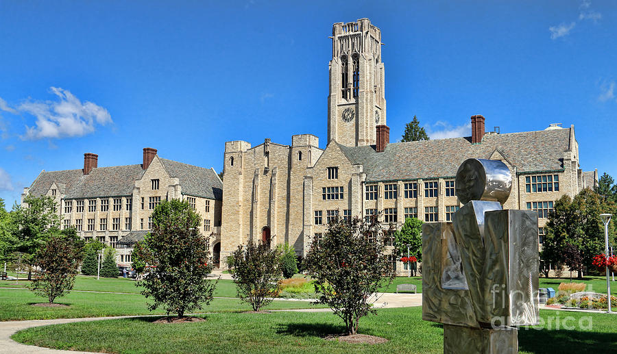 Thinker and the University Hall University of Toledo  6220 Photograph by Jack Schultz