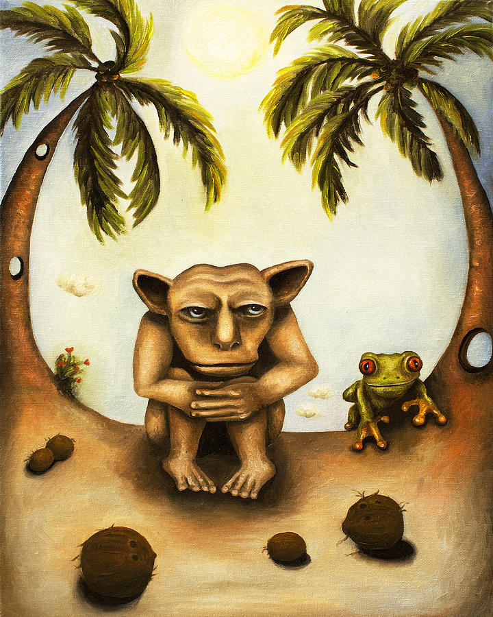 Thinking About Coconuts Painting by Leah Saulnier The Painting Maniac