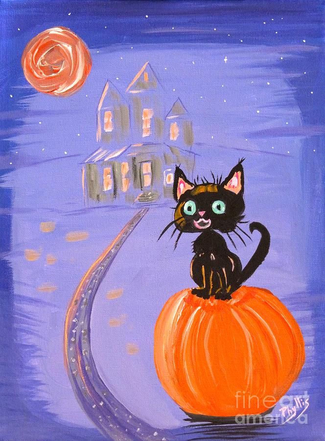 Things I Like Best at Halloween Painting by Phyllis Kaltenbach