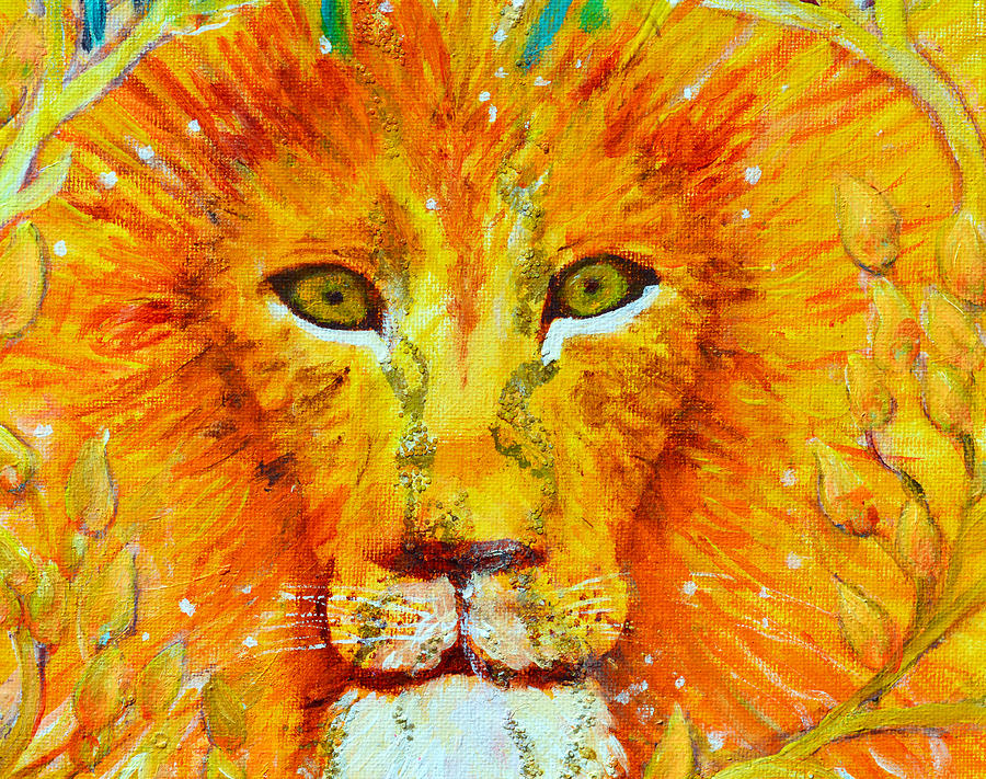 Third Chakra Lion Here Me Roar Painting by Ashleigh Dyan Bayer