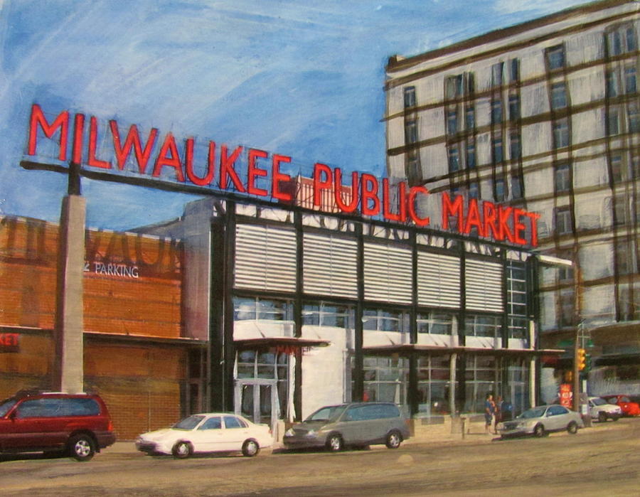Third Ward - Milwaukee Public Market Mixed Media by Anita Burgermeister