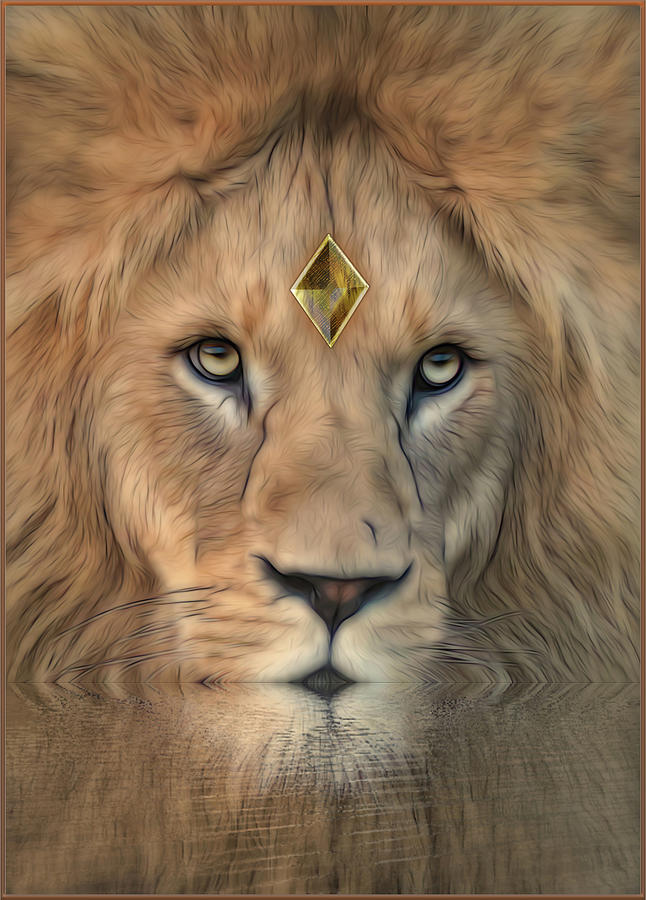 Thirsty Lion Digital Art by Harald Dastis