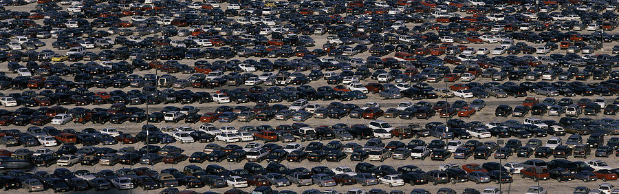 Transportation Photograph - This Is A Commuter Parking Lot by Panoramic Images