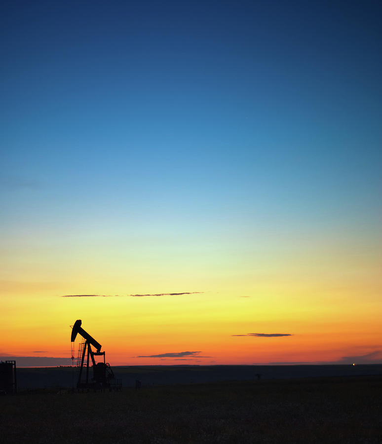 Sunset Photograph - This is Alberta No.14B - Prairie Oil Sunset by Paul W Sharpe Aka Wizard of Wonders