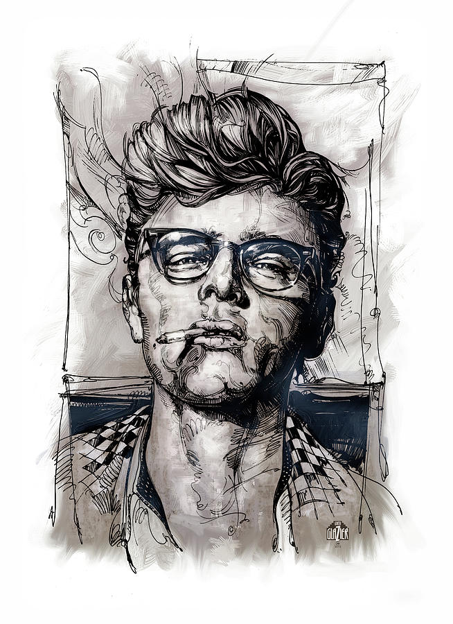 This James Dean Inking And Painting Drawing