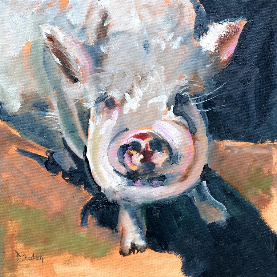 This Little Piggy at Spring Valley Farm Painting by Donna Tuten