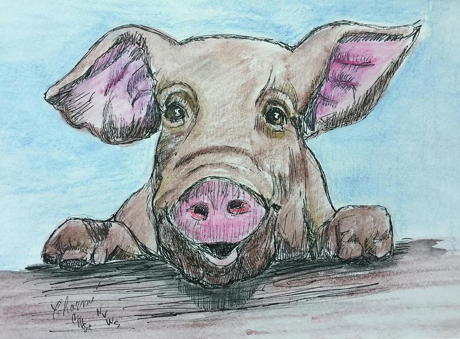 This little Piggy Mixed Media by Charme Curtin