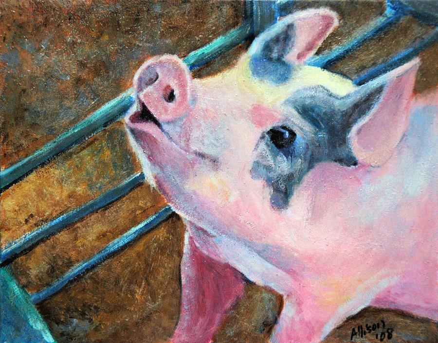 Animal Painting - This Little Piggy by Stephanie Allison