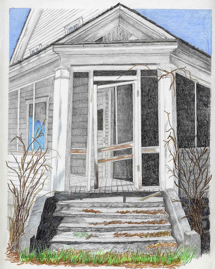 Farm Drawing - This Old House by Laurie With