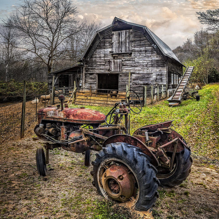 Vintage Photograph - This Old Tractor by Debra and Dave Vanderlaan