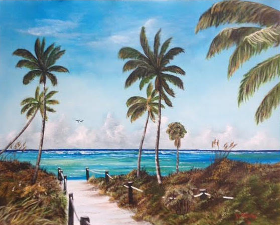 This Way To Siesta Key Beach Painting by Lloyd Dobson