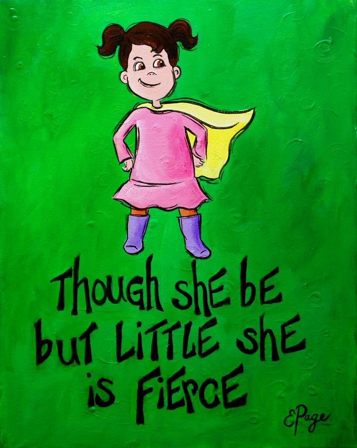 Little Girl Painting - Tho She Be But Little by Emily Page Little Girl Painting - Tho She Be But Little by Emily Page