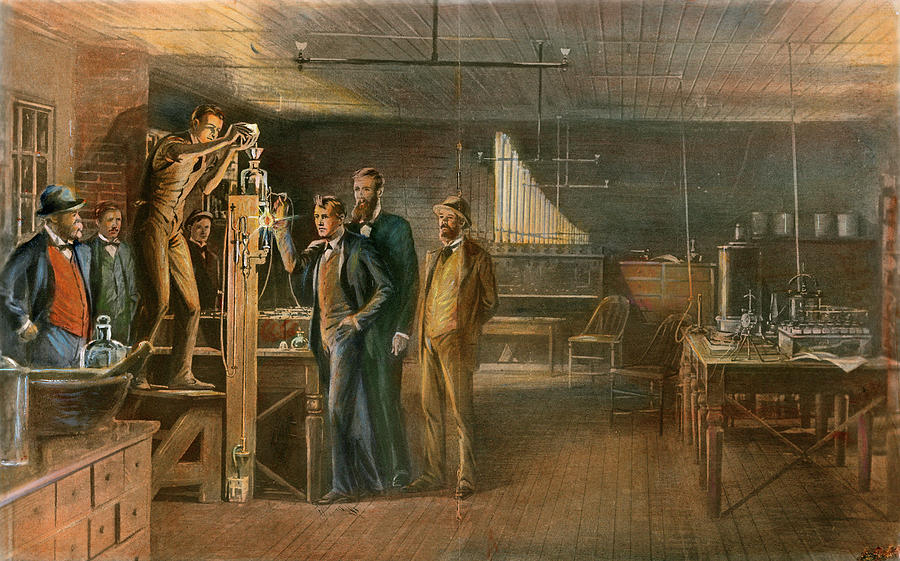 Thomas A Edison Painting by Granger