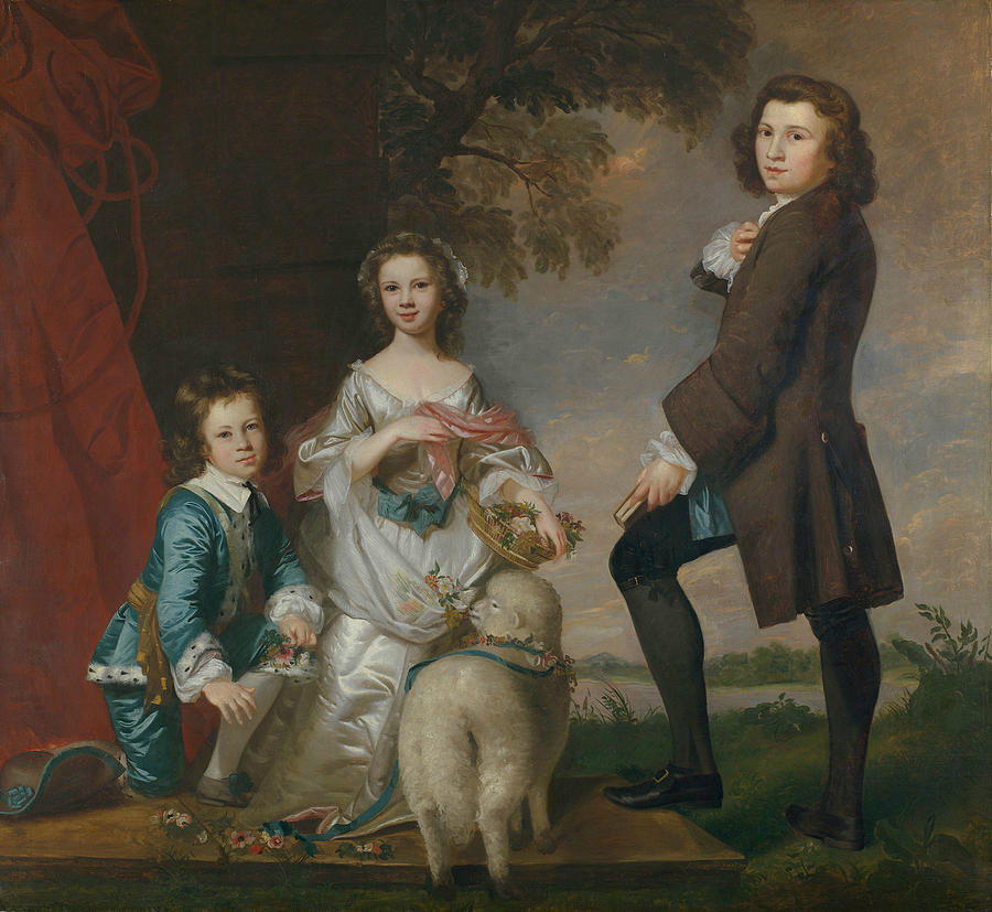 Thomas and Martha Neate with His Tutor, Thomas Needham Painting by Joshua Reynolds