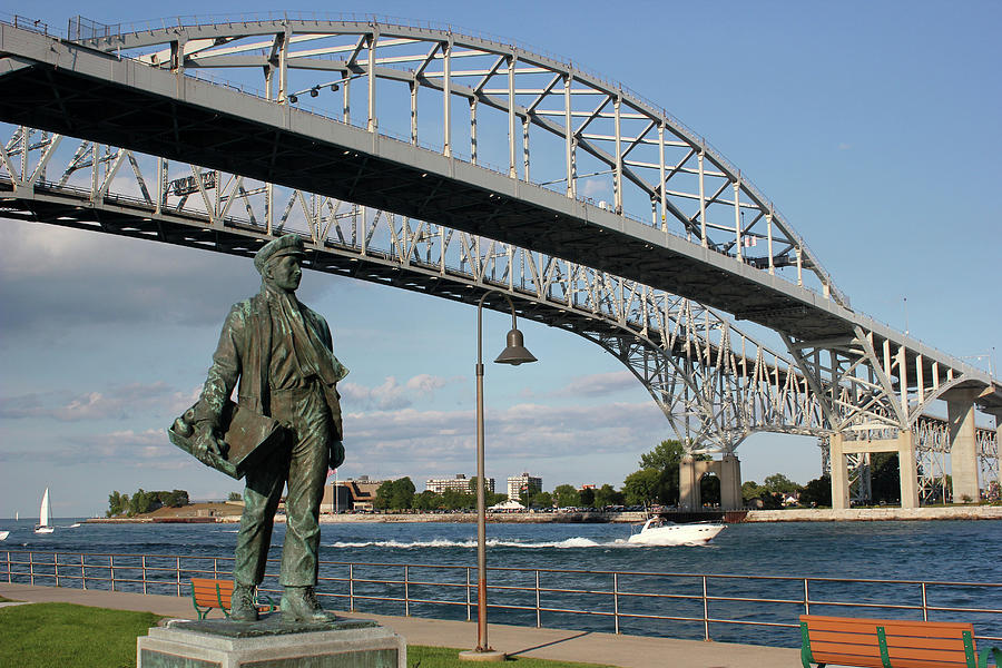 Thomas Edison and Blue Water Bridge 1 Photograph by Mary Bedy