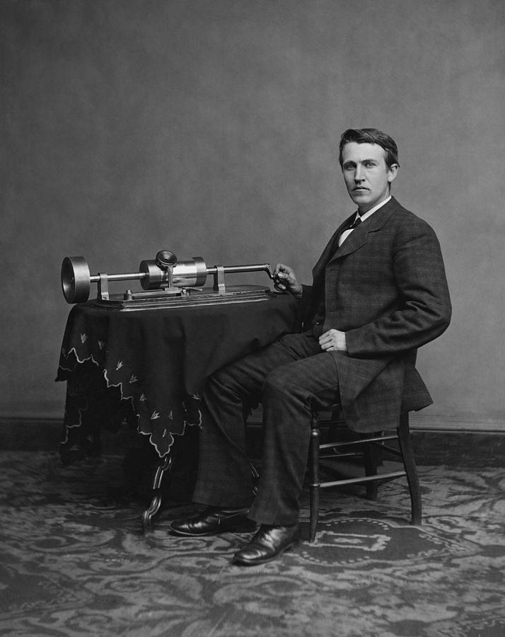 Thomas Edison and His Phonograph Photograph by War Is Hell Store