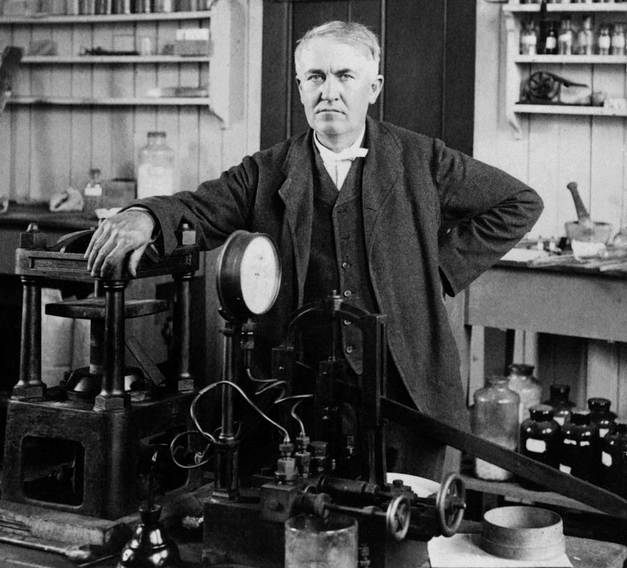 Thomas Edison In His Lab - New Jersey - Circa 1901 Photograph by War Is Hell Store