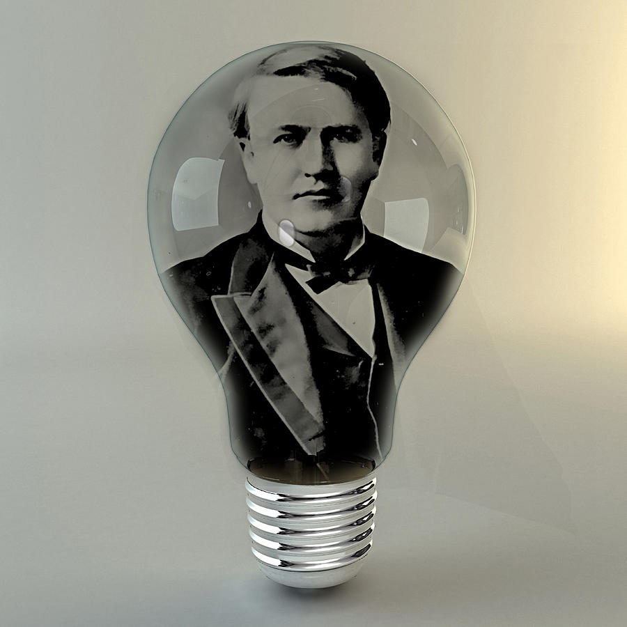 Thomas Edison Mixed Media by Marvin Blaine