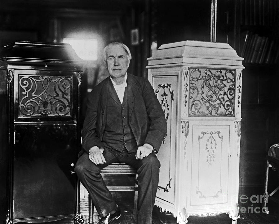 Thomas Edison Photograph - Thomas Edison Phonographs 1912 by Sad Hill - Bizarre Los Angeles Archive Thomas Edison Photograph - Thomas Edison Phonographs 1912 by Sad Hill - Bizarre Los Angeles Archive