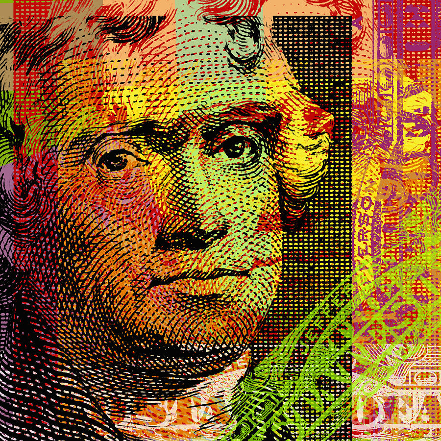 Thomas Jefferson - $2 bill Digital Art by Jean luc Comperat