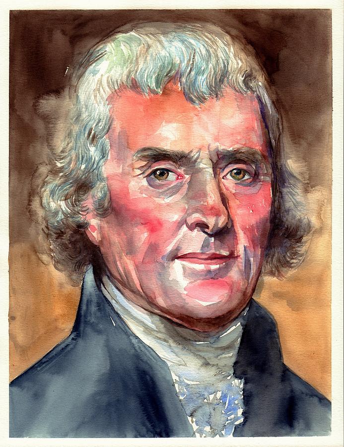 Thomas Jefferson Painting - Thomas Jefferson portrait by Suzann Sines