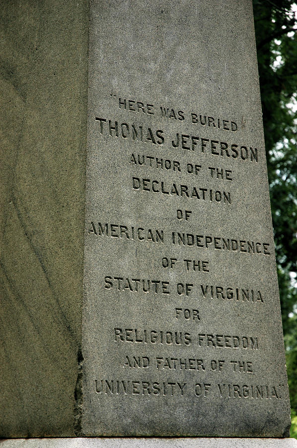 Thomas Jefferson tombstone close up Photograph by LeeAnn McLaneGoetz McLaneGoetzStudioLLCcom