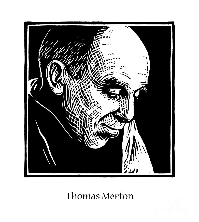 Thomas Merton - JLTHM Painting by Julie Lonneman