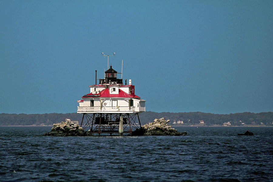 Summer Photograph - Thomas Point Shoal Light by Sally Weigand
