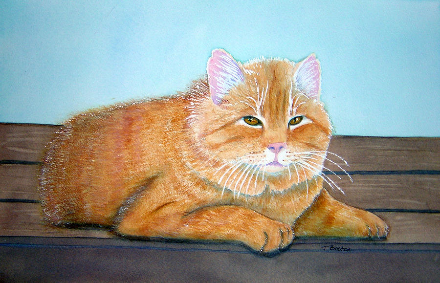Nature Painting - Thomas Stray Cat Series Number One by Teresa Boston