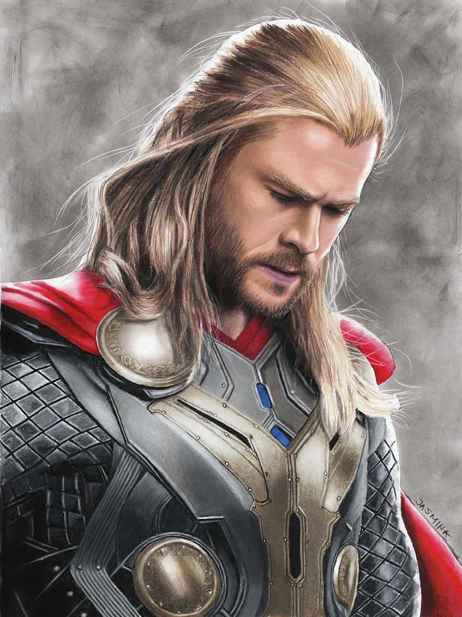 Thor Drawing Drawing by Jasmina Susak