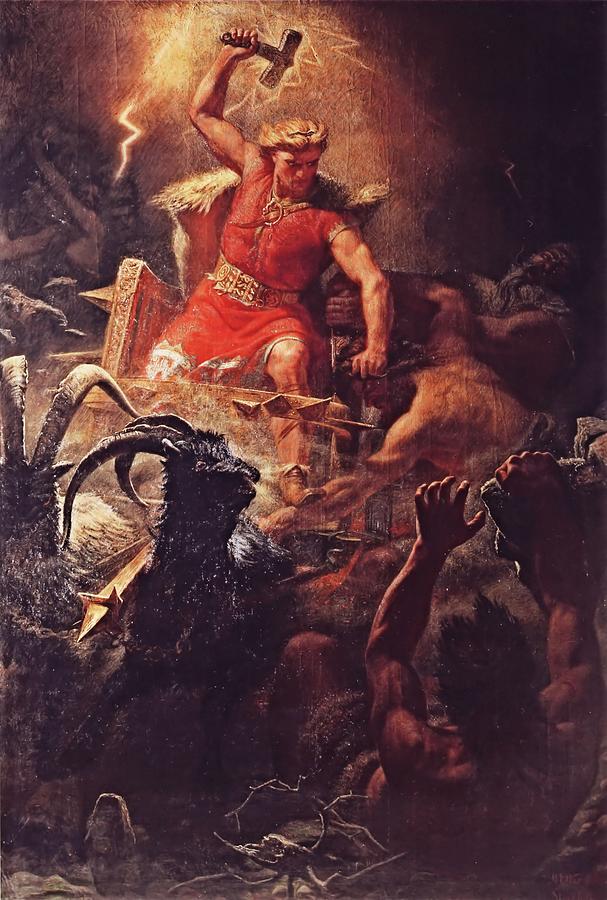 Thor God of the Vikings  Painting by Marten Eskil Winge