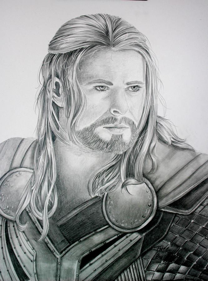 young Thor , Pencil Sketch - Arthub.ai
