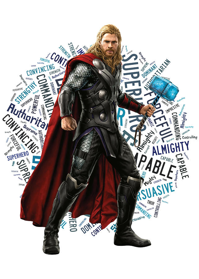 thor-powerful-words-mixed-media-by-love-art