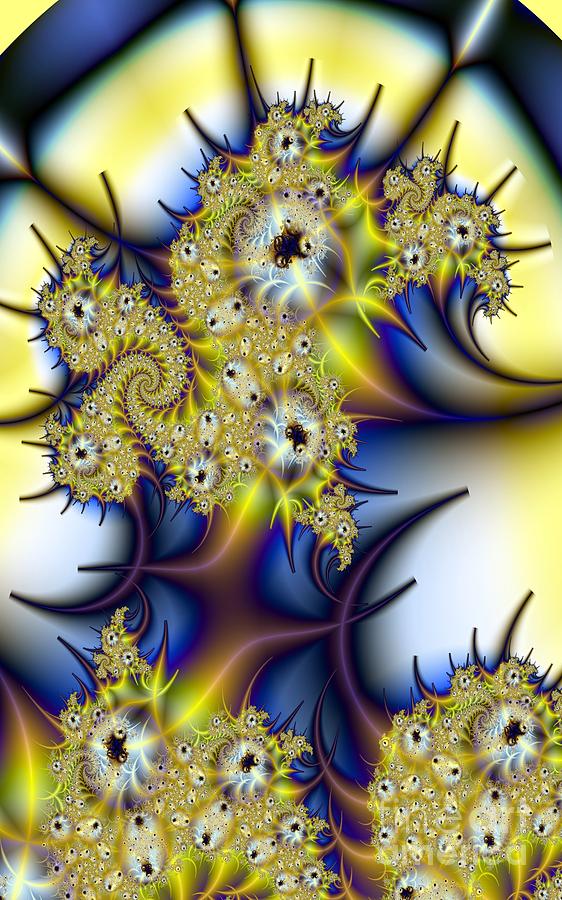 Abstract Digital Art - Thorned Flower by Ronald Bissett