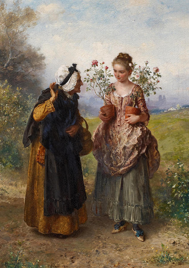 Ludwig Knaus Painting - Thorns and Roses by Ludwig Knaus