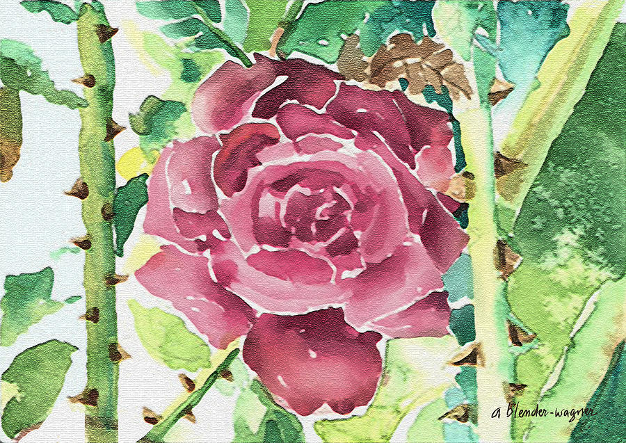 Thorny Rose Digital Art by Arline Wagner