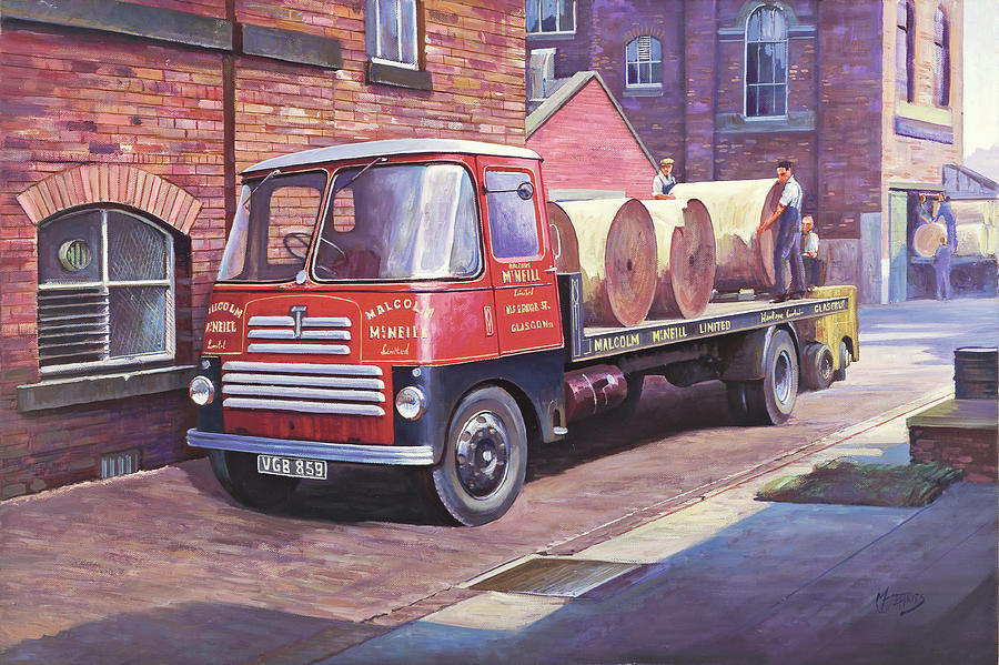 Vintage Painting - Thornycroft 7 tonner. by Mike Jeffries
