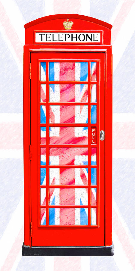 London Photograph - Thoroughly British Flair - Classic Phone Booth by Mark E Tisdale