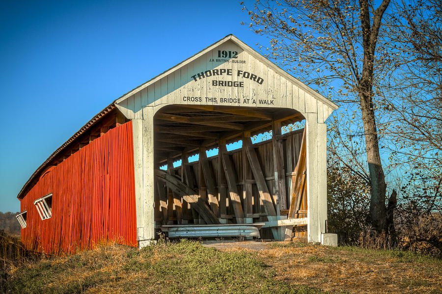 Thorpe Ford covered bridge Photograph by Jack R Perry