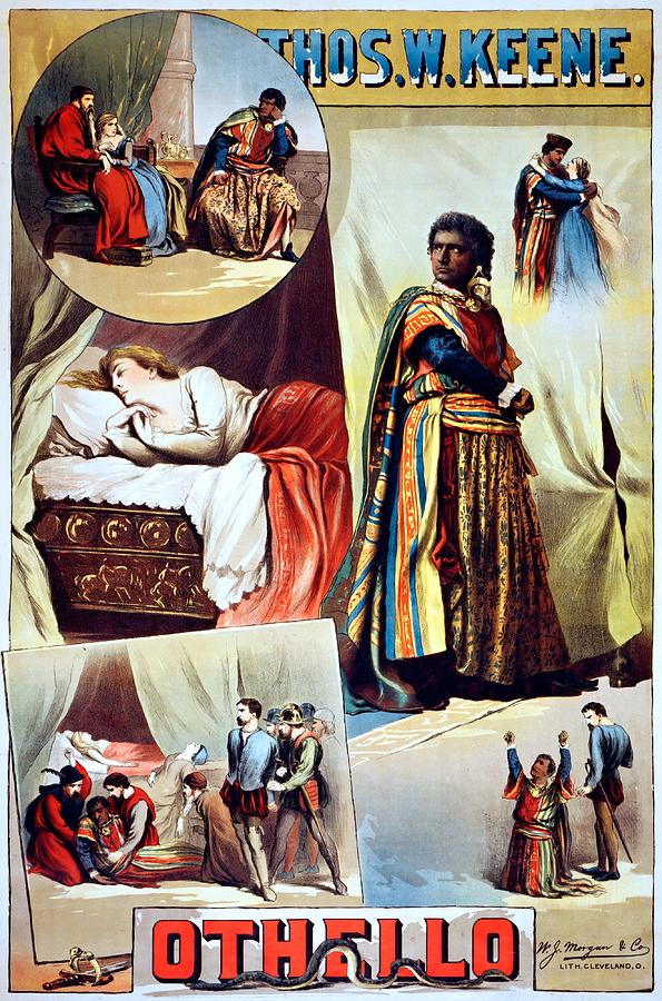Thos. W. Keene, Othello, performing arts poster, 1884 Painting by Vincent Monozlay