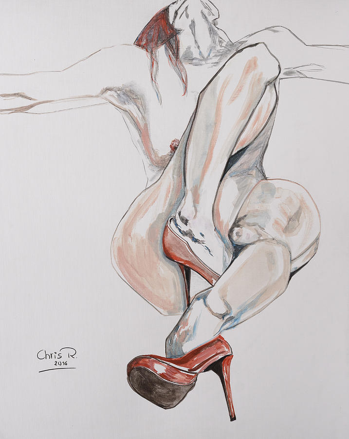 Those Red Shoes Painting by Christel Roelandt