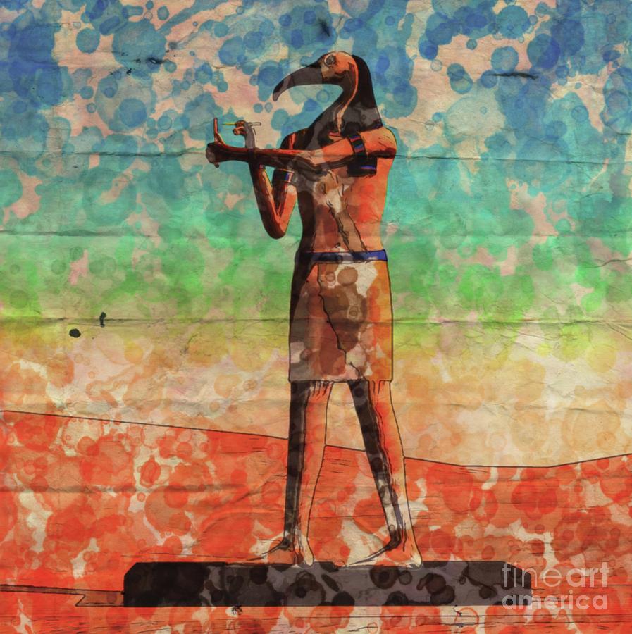 Fantasy Digital Art - Thoth, God of Egypt by Raphael Terra and Mary Bassett by Esoterica Art Agency
