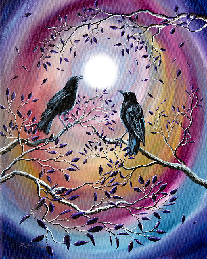 Raven Painting - Thought and Memory by Laura Iverson