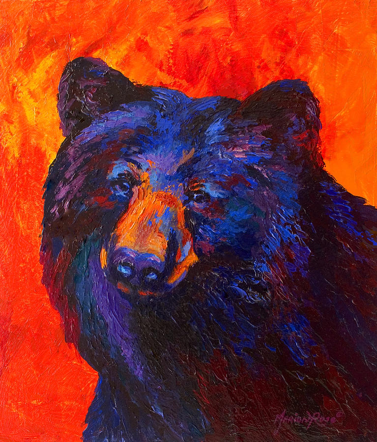 Wildlife Painting - Thoughtful - Black Bear by Marion Rose