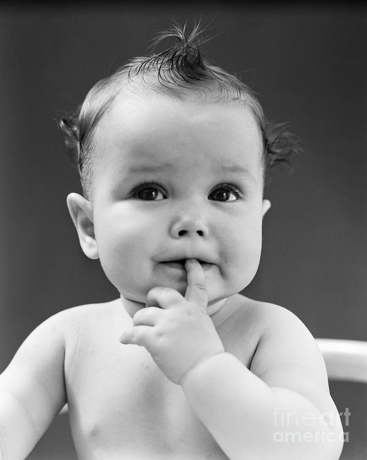Thoughtful Baby With Finger In Mouth Photograph by H. Armstrong Roberts/ClassicStock